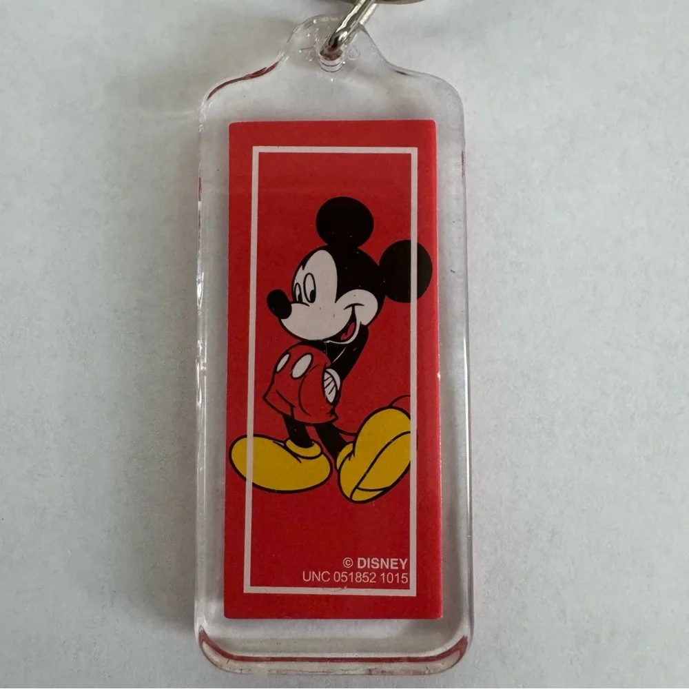 Set of 2 Disney lucite acrylic keychains Mickey Mouse & Florida key rings NEW